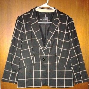The Limited Black Blazer with White Check Pattern